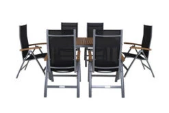 VILLANA Esstischgarnitur, Silber/schwarz, Alu/ FSC-Akazienholz, Ausziehtisch 150/200 Cm, 6 Multipositionssessel -Kettler Verkaufs-Shop 10 16462.jpg