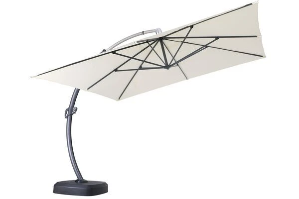 OUTFLEXX Luxus Ampelschirm, Anthrazit/creme, Edelstahl/Aluminium, 350x350cm, Inkl. Schirmständer Und Schutzhülle 12 OUTFLEXX Luxus Ampelschirm, Anthrazit/creme, Edelstahl/Aluminium, 350x350cm, Inkl. Schirmständer Und Schutzhülle – Bild 10