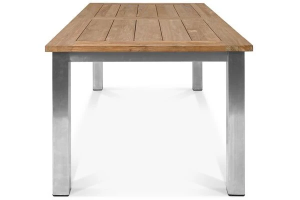 STERN Cardiff Esstischgruppe, Silber/silbergrau, Edelstahl/Teak, Tisch 200/260 X 100 Cm, 6 Stapel-, 2 Multipositionssessel 12 STERN Cardiff Esstischgruppe, Silber/silbergrau, Edelstahl/Teak, Tisch 200/260 X 100 Cm, 6 Stapel-, 2 Multipositionssessel – Bild 10