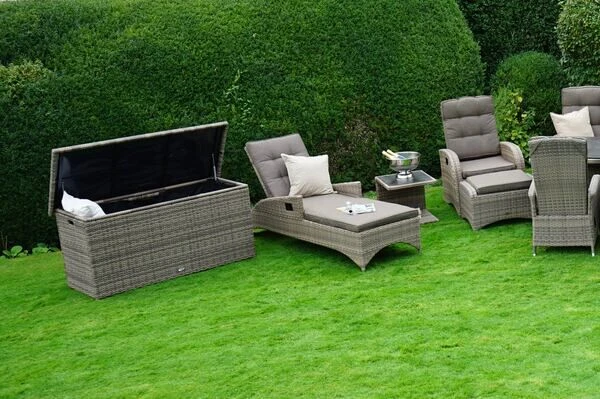 Ploß Rabida Kissenbox, Champagner-meliert, Polyrattan, 145x58x73 Cm, Inkl. Inlay 12 Ploß Rabida Kissenbox, Champagner-meliert, Polyrattan, 145x58x73 Cm, Inkl. Inlay – Bild 10