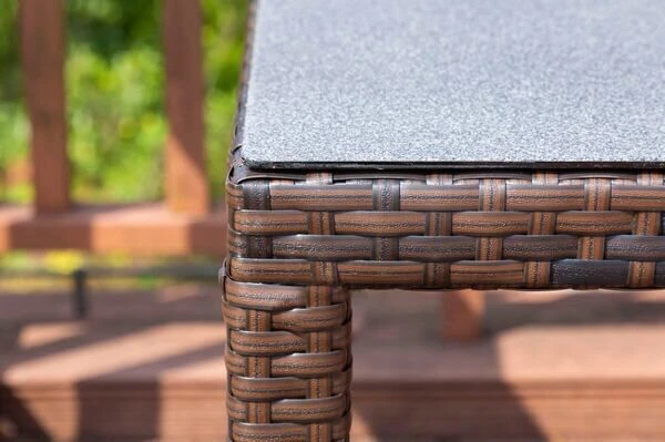 OUTFLEXX Dining Set, Braun Marmoriert, Polyrattan, Tisch 180x100cm, Spraystone, 6mm, 6 Sessel 12 OUTFLEXX Dining Set, Braun Marmoriert, Polyrattan, Tisch 180x100cm, Spraystone, 6mm, 6 Sessel – Bild 10