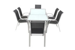 VILLANA Esstischgruppe, Silber/schwarz, Alu/Textil, Ausziehtisch 160/220 Cm, 6 Stapelstühle -Kettler Verkaufs-Shop 11 13870.jpg