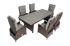 OUTFLEXX Dining Set, Braun Marmoriert, Polyrattan, Tisch 220x100cm, Spraystone, 6mm, 6 Dining Sessel, Verstellbar -Kettler Verkaufs-Shop 12 20664.jpg