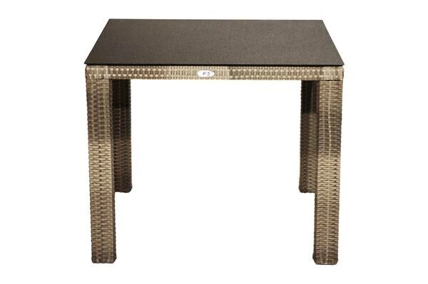 Ploß Rabida Sitzgruppe, Champagner-meliert, Polyrattan, Tisch 90 X 90 Cm, 4 Stapelsessel, Glasplatte In Steinoptik 14 Ploß Rabida Sitzgruppe, Champagner-meliert, Polyrattan, Tisch 90 X 90 Cm, 4 Stapelsessel, Glasplatte In Steinoptik – Bild 12