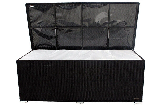 OUTFLEXX Kissenbox, Schwarz, Polyrattan, 204x94x75cm 6 OUTFLEXX Kissenbox, Schwarz, Polyrattan, 204x94x75cm – Bild 4