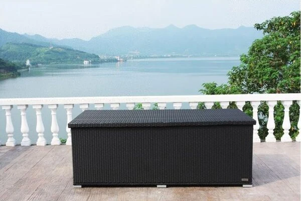 OUTFLEXX Kissenbox, Schwarz, Polyrattan, 204x94x75cm 11 OUTFLEXX Kissenbox, Schwarz, Polyrattan, 204x94x75cm – Bild 9