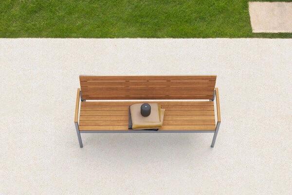 OUTFLEXX Gartenbank, FSC-Teakholz/Edelstahl, 3-Sitzer, 160x55x80cm 5 OUTFLEXX Gartenbank, FSC-Teakholz/Edelstahl, 3-Sitzer, 160x55x80cm – Bild 3