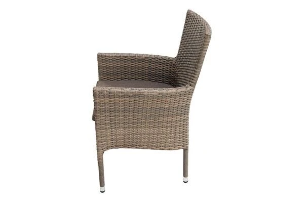 Ploß Rabida Sitzgruppe, Champagner-meliert, Polyrattan, Tisch 90 X 90 Cm, 4 Stapelsessel, Glasplatte In Steinoptik 16 Ploß Rabida Sitzgruppe, Champagner-meliert, Polyrattan, Tisch 90 X 90 Cm, 4 Stapelsessel, Glasplatte In Steinoptik – Bild 14