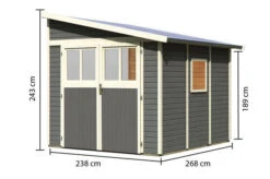 KARIBU Anlehnhaus Bomlitz 3, Terragrau, Fichtenholz 19mm, 255 X 268 X 243 Cm, Pultdach, Exkl. Fußboden -Kettler Verkaufs-Shop 17864 5 05.jpg