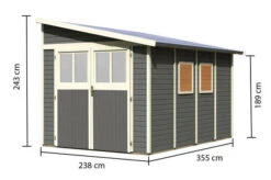 KARIBU Anlehnhaus Bomlitz 4, Terragrau, Fichtenholz 19mm, 255 X 355 X 243 Cm, Pultdach, Exkl. Fußboden -Kettler Verkaufs-Shop 17864 6 05.jpg
