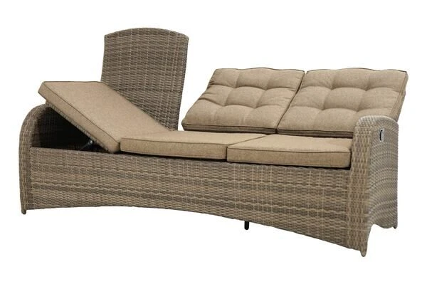 Ploß Rabida Comfort Dining / Lounge 3-Sitzer Sofa, Champagner-meliert, Polyrattan, 210x85x112 Cm, Verstellbar 19 Ploß Rabida Comfort Dining / Lounge 3-Sitzer Sofa, Champagner-meliert, Polyrattan, 210x85x112 Cm, Verstellbar – Bild 17
