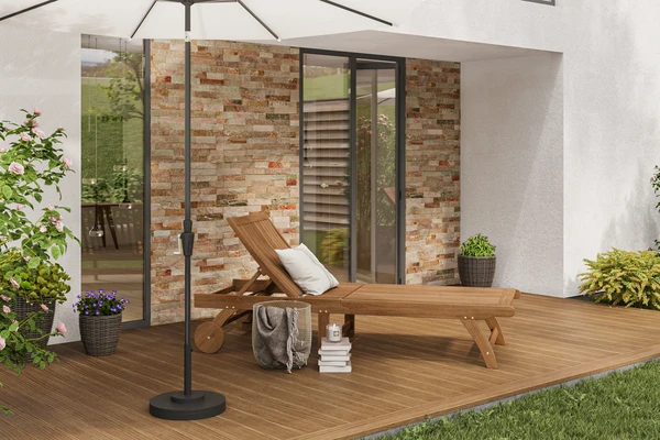 OUTFLEXX Sonnenliege, Natur, FSC-Akazienholz, 197 X 71,5 X 35 Cm, Mit Rollen 4 OUTFLEXX Sonnenliege, Natur, FSC-Akazienholz, 197 X 71,5 X 35 Cm, Mit Rollen – Bild 2