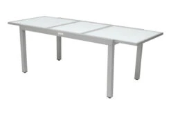 VILLANA Ausziehtisch, Silber/weiß, Alu/Sicherheitsglas, 160/220x90 Cm, Flügelmechanismus -Kettler Verkaufs-Shop 1 13395 2.jpg