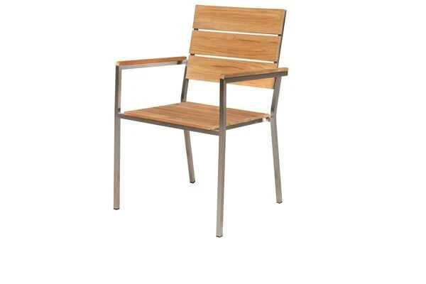 OUTFLEXX Stapelstuhl, FSC-Teakholz/Edelstahl, 57x57x85cm 3 OUTFLEXX Stapelstuhl, FSC-Teakholz/Edelstahl, 57x57x85cm