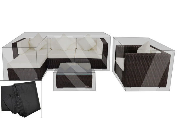 OUTFLEXX Premium Abdeckhauben Set Für Lounge TheBox-A/-D: 1077/ 1713/ 2523/ 16065, Schwarz, Wasserbeständig 3 OUTFLEXX Premium Abdeckhauben Set Für Lounge TheBox-A/-D: 1077/ 1713/ 2523/ 16065, Schwarz, Wasserbeständig