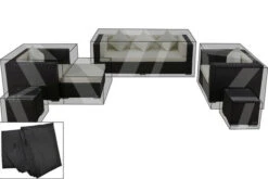 OUTFLEXX Premium Abdeckhauben Set Für Lounge TheBox-A/-D: 1302/ 1303/ 7174/ 16063, Schwarz, Wasserbeständig