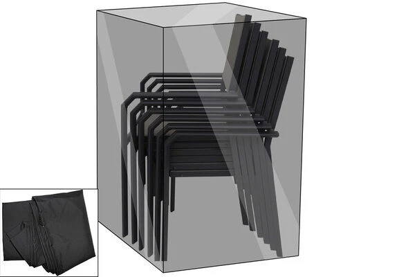 OUTFLEXX Premium Abdeckhaube Für Stapelstühle, Schwarz, Wasserbeständig, 64 X 64 X 82/122 Cm 3 OUTFLEXX Premium Abdeckhaube Für Stapelstühle, Schwarz, Wasserbeständig, 64 X 64 X 82/122 Cm