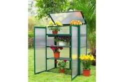 OUTFLEXX Gewächshaus, Grün, Alu/Polycarbonat 4mm, Pulverbeschichtet, 76 X 38,5 X 98,5 Cm