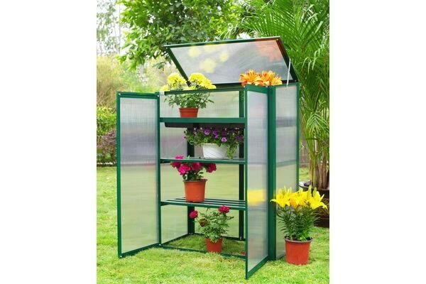 OUTFLEXX Gewächshaus, Grün, Alu/Polycarbonat 4mm, Pulverbeschichtet, 76 X 38,5 X 98,5 Cm 3 OUTFLEXX Gewächshaus, Grün, Alu/Polycarbonat 4mm, Pulverbeschichtet, 76 X 38,5 X 98,5 Cm