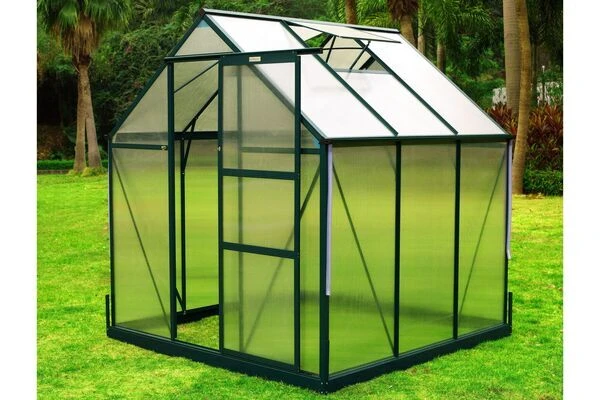 OUTFLEXX Gewächshaus, Grün, Alu/Polycarbonat, 4mm, Inkl. Fundament, Pulverb. 195 X 195 X 205 Cm 3 OUTFLEXX Gewächshaus, Grün, Alu/Polycarbonat, 4mm, Inkl. Fundament, Pulverb. 195 X 195 X 205 Cm