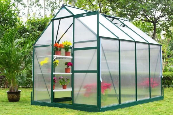 OUTFLEXX Gewächshaus, Grün, Alu/Polycarbonat, 6mm, Inkl. Fundament, Pulverb. 258 X 195 X 205 Cm 3 OUTFLEXX Gewächshaus, Grün, Alu/Polycarbonat, 6mm, Inkl. Fundament, Pulverb. 258 X 195 X 205 Cm