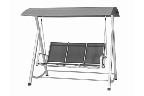 MWH Elements Hollywoodschaukel, Silber/anthrazit, Alu/Textil, 3-Sitzer, 209 X 113 X 171 Cm 2 MWH Elements Hollywoodschaukel, Silber/anthrazit, Alu/Textil, 3-Sitzer, 209 X 113 X 171 Cm