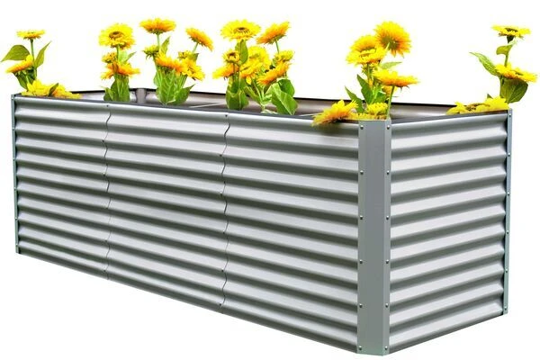 OUTFLEXX Set Hochbeet Mit Erweiterungsmodul, Silber, Zincalume, 180+80cm 3 OUTFLEXX Set Hochbeet Mit Erweiterungsmodul, Silber, Zincalume, 180+80cm