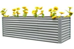 OUTFLEXX Set Hochbeet Mit Erweiterungsmodul, Silber, Zincalume, 120+80cm