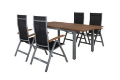 VILLANA Esstischgarnitur, Silber/schwarz, Alu / FSC-Akazienholz, Ausziehtisch 150/200 Cm, 4 Multipositionssessel -Kettler Verkaufs-Shop 1 16464.jpg