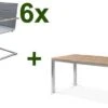 OUTFLEXX Esstischgarnitur, Edelstahl / FSC-Teak, Tisch 150x80cm, 6 Freischwinger Padded, Taupe 1 OUTFLEXX Esstischgarnitur, Edelstahl / FSC-Teak, Tisch 150x80cm, 6 Freischwinger Padded, Taupe -Kettler Verkaufs-Shop 1 17272.jpg