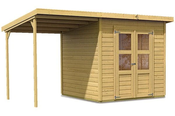 KARIBU Gartenhaus Merseburg, Fichtenholz 14 Mm, Naturbelassen, Mit Pultdach 3 KARIBU Gartenhaus Merseburg, Fichtenholz 14 Mm, Naturbelassen, Mit Pultdach