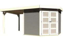 KARIBU Gartenhaus Goldendorf 5, Fichtenholz 19 Mm, Flachdach