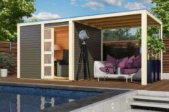 KARIBU Gartenhaus Qubic, Fichtenholz 19 Mm, Flachdach
