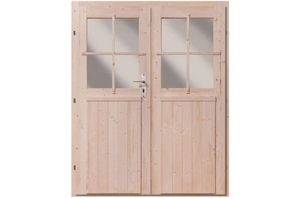 KARIBU Doppelflügeltür, Fichtenholz 3 KARIBU Doppelflügeltür, Fichtenholz