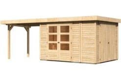 KARIBU Gartenhaus Retola 4, Fichtenholz 19 Mm, Inkl. Anbauschrank