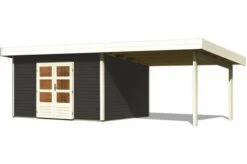 KARIBU Gartenhaus Northeim 4, Fichtenholz 38 Mm, Pultdach