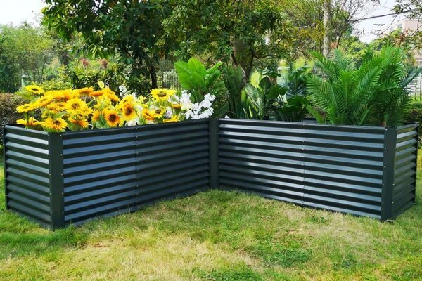 OUTFLEXX Eck-Hochbeet, Anthrazit, Zincalume, 270x270x90x84cm 3 OUTFLEXX Eck-Hochbeet, Anthrazit, Zincalume, 270x270x90x84cm