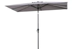 OUTFLEXX Mittelstockschirm, Hellgrau, Pulverbesch. Aluminium/Polyester PA-beschichtet, 270x150cm