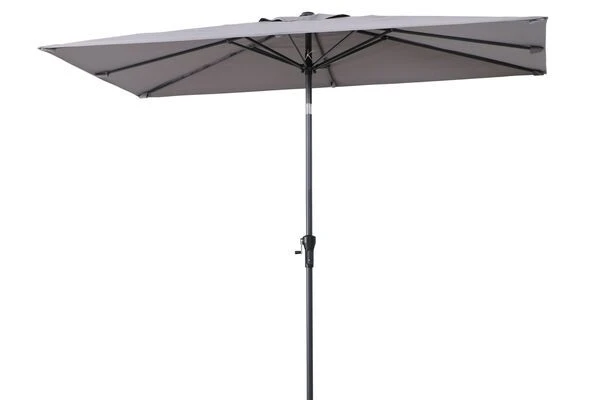 OUTFLEXX Mittelstockschirm, Hellgrau, Pulverbesch. Aluminium/Polyester PA-beschichtet, 270x150cm 3 OUTFLEXX Mittelstockschirm, Hellgrau, Pulverbesch. Aluminium/Polyester PA-beschichtet, 270x150cm