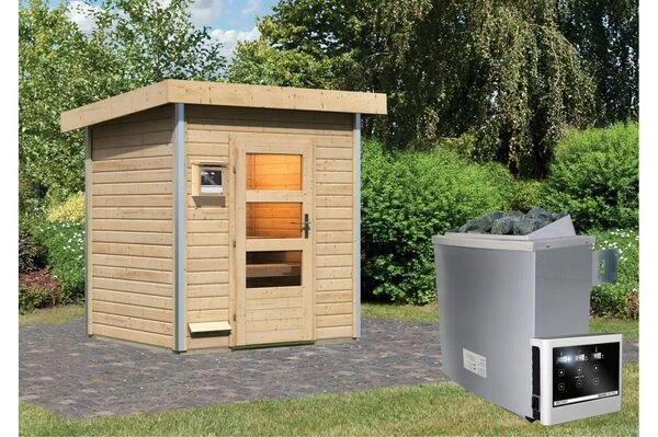 KARIBU Saunahaus Jorgen, Fichtenholz 38mm, Fronteinstieg, Ca. 2,9m² 3 KARIBU Saunahaus Jorgen, Fichtenholz 38mm, Fronteinstieg, Ca. 2,9m²