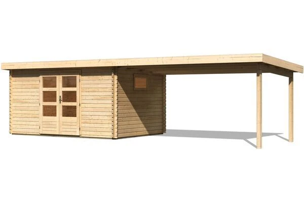 KARIBU Blockbohlenhaus Trittau 5, Fichtenholz Ca. 40 Mm, Pultdach 3 KARIBU Blockbohlenhaus Trittau 5, Fichtenholz Ca. 40 Mm, Pultdach