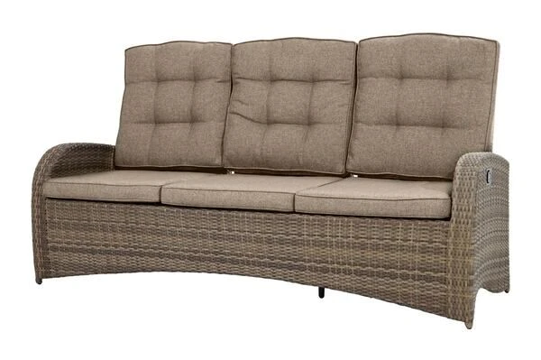 Ploß Rabida Comfort Dining / Lounge 3-Sitzer Sofa, Champagner-meliert, Polyrattan, 210x85x112 Cm, Verstellbar 3 Ploß Rabida Comfort Dining / Lounge 3-Sitzer Sofa, Champagner-meliert, Polyrattan, 210x85x112 Cm, Verstellbar