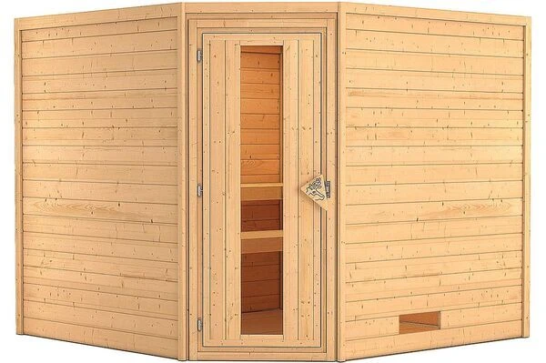 KARIBU Sauna Leona, Fichtenholz 38 Mm, Eckeinstieg, Ca. 5m² 3 KARIBU Sauna Leona, Fichtenholz 38 Mm, Eckeinstieg, Ca. 5m²