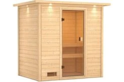 KARIBU Sauna Selena, Fichtenholz 38 Mm, Fronteinstieg, Ca. 2,5m²