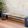 OUTFLEXX Kona Bank, Dark Grey/natur, Alu/recycled FSC®-Teak, 200x40x45cm, Rustikal Gebürstet, U-Gestell -Kettler Verkaufs-Shop 1 20329.jpg