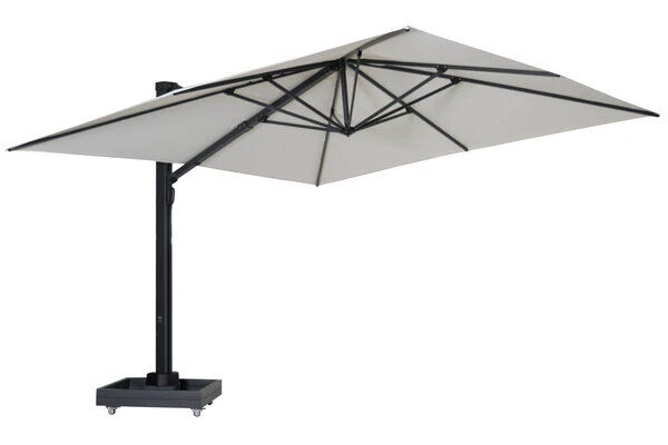 OUTFLEXX Ultimate L Ampelschirm, Anthrazit/creme, Alu/Spuncrylic®, 400x400cm, Inkl. Befüllbarem Schirmständer 3 OUTFLEXX Ultimate L Ampelschirm, Anthrazit/creme, Alu/Spuncrylic®, 400x400cm, Inkl. Befüllbarem Schirmständer