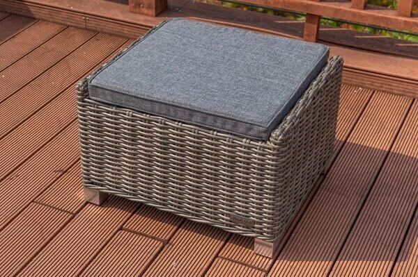 OUTFLEXX Hocker, Grau, Polyrattan, 54 X 63 X 41 Cm, Inkl. Polster 4 OUTFLEXX Hocker, Grau, Polyrattan, 54 X 63 X 41 Cm, Inkl. Polster – Bild 2