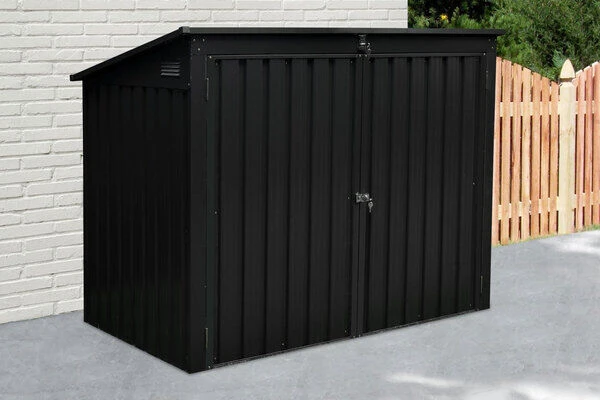 OUTTECH Mülltonnenbox, Anthrazit, Stahl, 101x170x133cm, 2 Lüftungsgitter, Verschließbar 6 OUTTECH Mülltonnenbox, Anthrazit, Stahl, 101x170x133cm, 2 Lüftungsgitter, Verschließbar – Bild 4