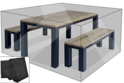 OUTFLEXX Premium Abdeckhaube Für Sitzgruppen Z.B. 20610/ 20614/ 20617, 165x180x75cm, Wasserbeständig, Schwarz