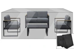 OUTFLEXX Premium Abdeckhaube Für Lounge, Z.B. 21017/ 20569/ 20572/ 21021, 344x170x60cm, Wasserbeständig, Schwarz